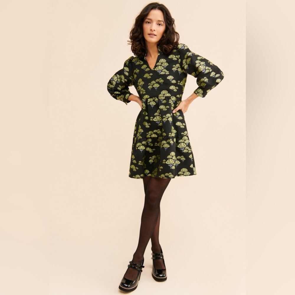 Emily Lovelock Jacquard Tiered Women's Mini Dress Size L